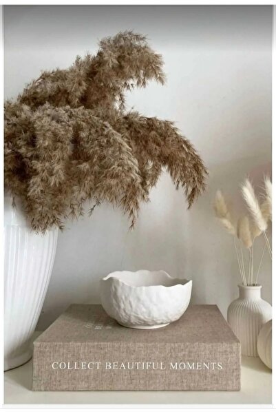 beautystyle Διακοσμητικό Λευκό Μπολ με Κυρτή Υφή 13 εκ.- Μπολ για κερί