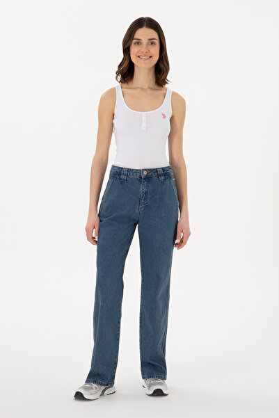 U.S. Polo Assn. Kadın Mavi Cargofit Jean Pantolon 50304325-DN0022