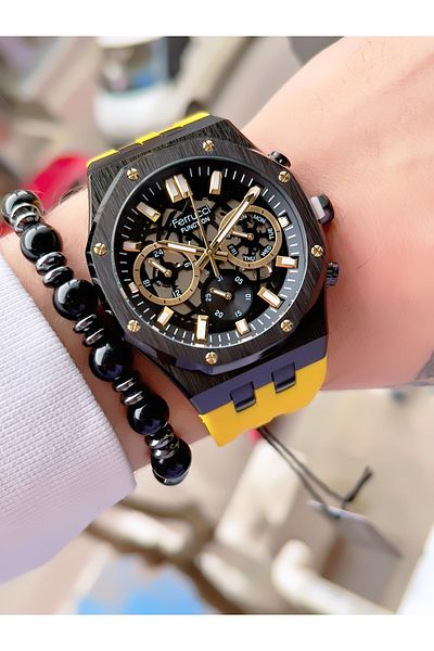 Ferrucci FERRUCCİ FUNCTION SILICONE CORD MEN'S WRISTWATCH + BRACELET WITH GIFT