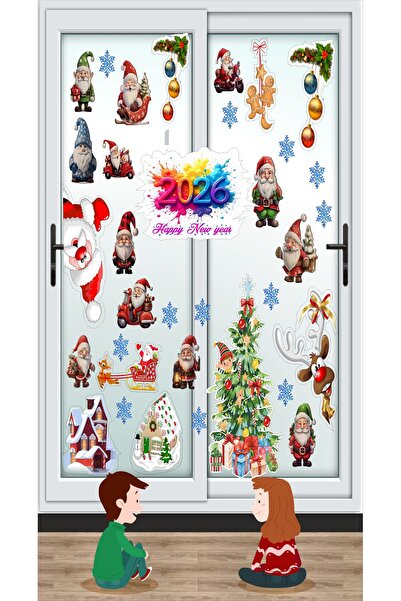 Göktuğ Hediyelik Set de autocolante de Anul Nou - Etichete de perete/sticlă d...