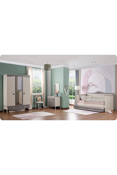 Lajivert Juliet Çocuk Odası (3 Kapaklı Dolap + 90*200 Montessori + Şifonyer)