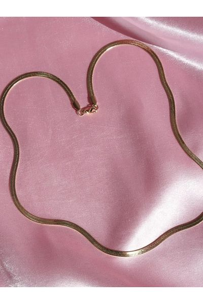 Reorah Collection Italian Flat Chain Steel Necklace
