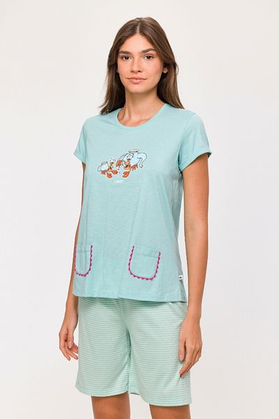 Woody Pijama albastră pentru femei-Tst Model: 708