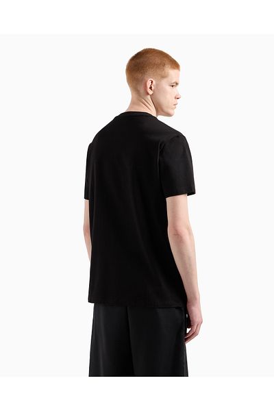 Armani Exchange Ανδρικό κοντομάνικο μαύρο μπλουζάκι με κανονική εφαρμογή με στρογγυλή λαιμόκοψη με λογότυπο στο στήθος XM 000544   AF