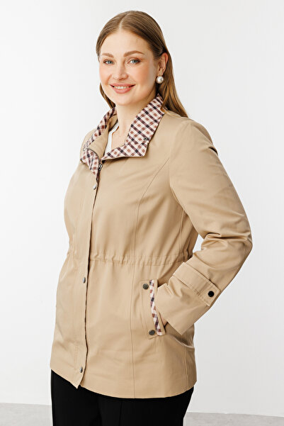 Ekol Ekose Detaylı Yan Cepli Trençkot