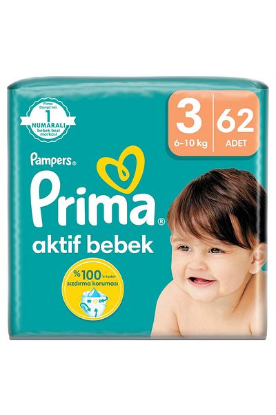 Prima Baby Diaper Size:3 (6-10kg) Midi 186 Pieces Economic Opportunity Pk