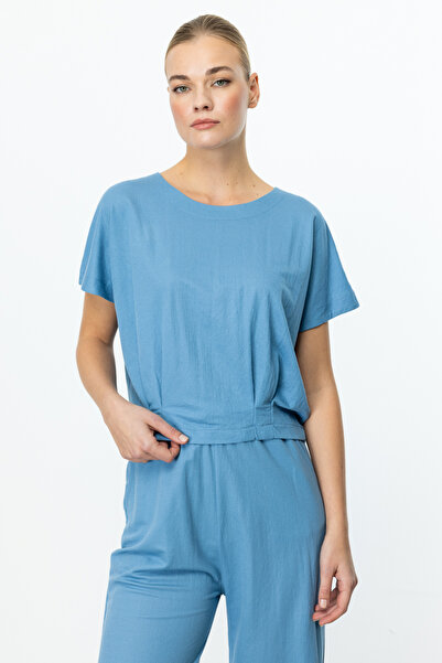 ON Блузка з плісированою талією та круглим вирізом