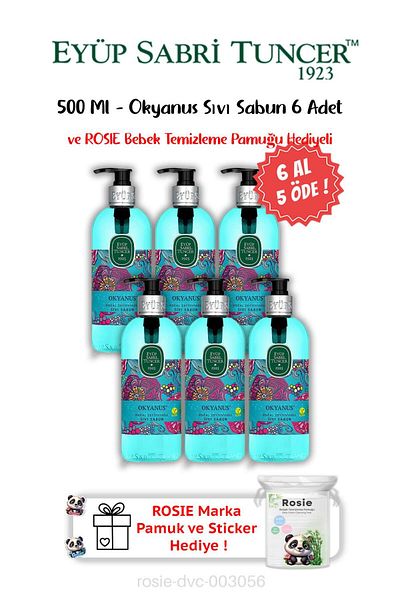 Eyüp Sabri Tuncer Ocean Buy 6 Pay 5 Liquid Soap and Rosie Gift 500 ml