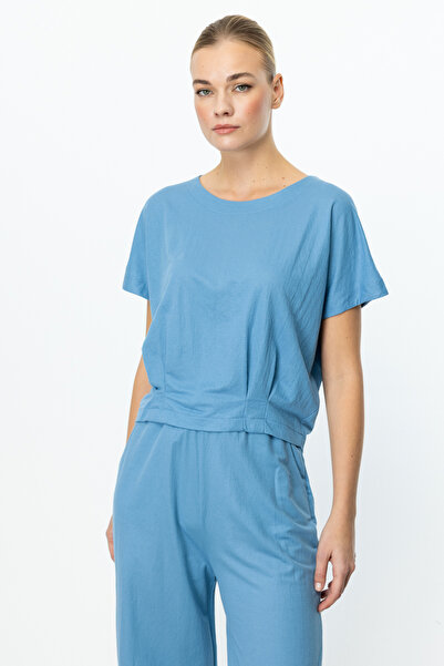 ON Блузка з плісированою талією та круглим вирізом