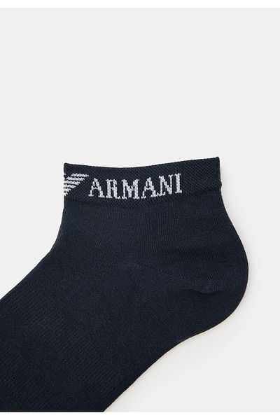 Emporio Armani Ανδρικές βαμβακερές ελαστικές κοντές κάλτσες 3 συσκευασιών μπλε EM 000550   AF12276-MB154