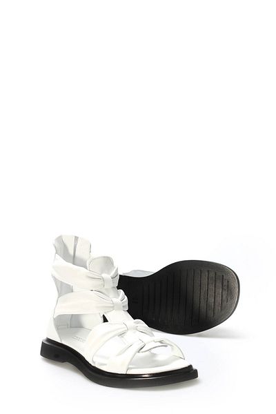 Ayakkabıhane Inside and Outside Genuine Leather White Stylish Women's Sandals Ah 08124261221