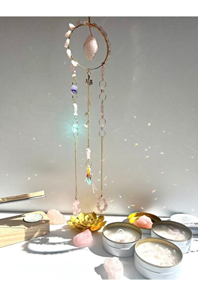 solmyst atelier Pembe Kuvars Sun Catcher 1 - Güneş Tutucu, Güneş Yakalayıcı, ...