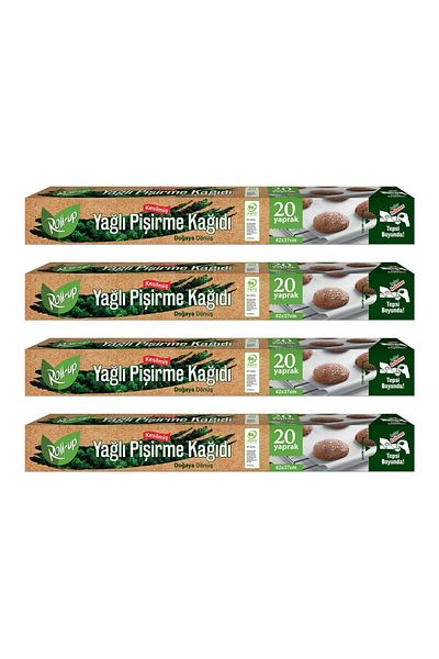 Roll-Up Naturally Cut Oil Baking Paper 20 Sheets 4 Pieces
