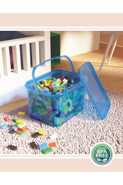 Packio 20 Liter 4-Piece Toy Organizing and Storage Box - Colorful Multi-Purpose Stackable Organizer