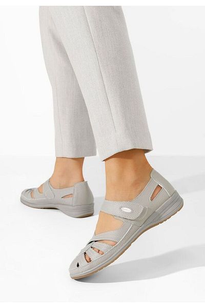B T Shoes Parina grey strappy ballet flats