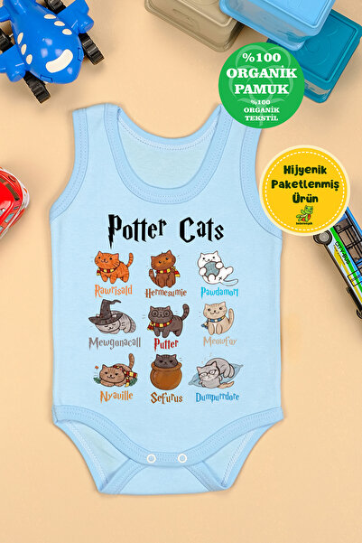 bebetospik 100% Cotton Potter Cats Printed Soft Texture Printed Bodysuit & Bo...