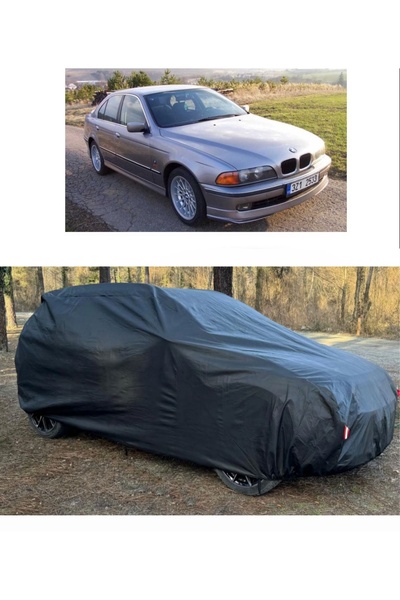 CoverPlus Bmw 525td Series متوافق مع سيارة القماش المشمع السميك للسيارات - أسود