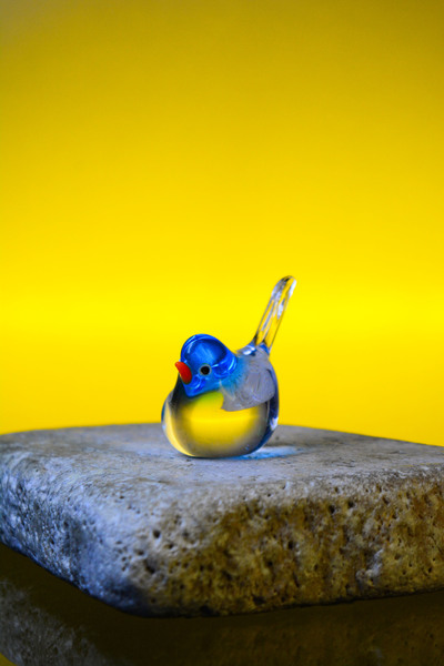 Narçiçeği Takı ve Hediyelik Eşya Özel Tasarım El Yapımı Sıcak Cam Tombul Kuş Biblosu