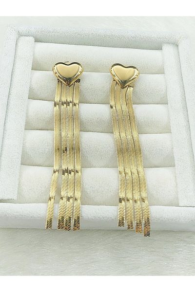DS DİAMONDSHOP Steel Earrings Heart Dangle Model Byçkp- 202503450