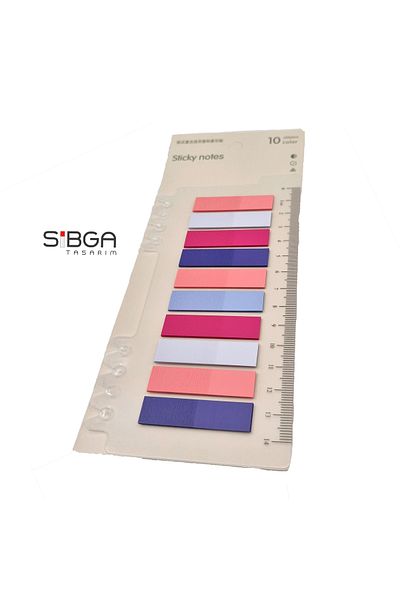 sibga tasarım Transparent Colored Post-It Note Paper - 200 Sheets Bookmark Sticker