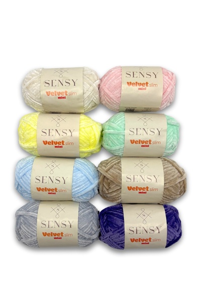 SENSY Velvet Slim Mini Package Πλεκτό νήμα Βελούδινο νήμα Amigurumi Σετ παστέλ