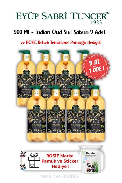 Eyüp Sabri Tuncer Buy 9 Pay 7 Indian Oud Liquid Soap 500 ml and Rosie Gift