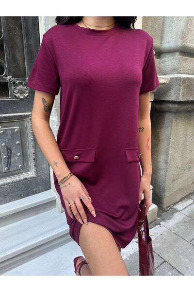 Elaxi Modal υφασμάτινο φόρεμα με διακοσμητική τσέπη