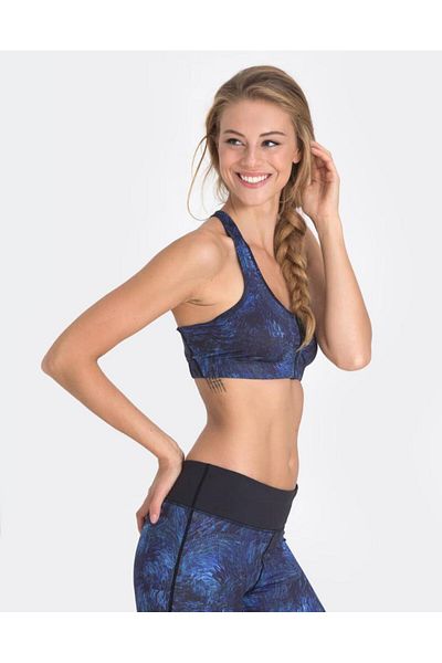 Vie Active Lori Blue Feather Sports Bra