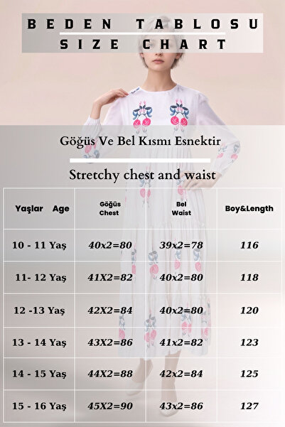 Pantulux Κοριτσίστικο Μακρύ Βαμβακερό Λινό Μουσουλμανικό Φόρεμα