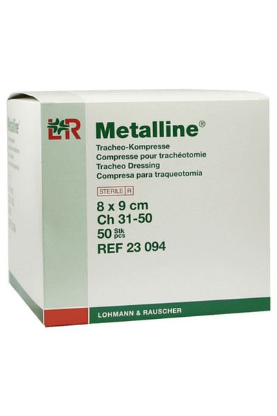Locman Metalline Treakostomy Pad 50Pcs 8X9 Sterile