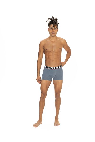 U.S. Polo Assn. Men's Burgundy - Black - Anthracite Melange 3-Piece Boxers