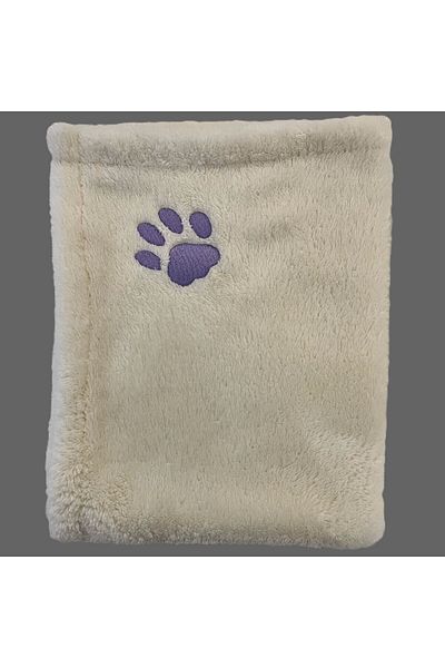 ULUBEN Cat Dog Blanket - Ecru White Lilac Purple Wellsoft Premium Fluffy