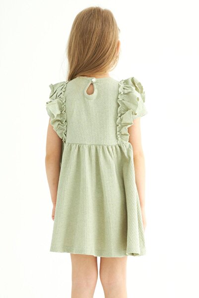 zepkids Κοριτσίστικο φόρεμα με βολάν με λαιμόκοψη με βολάν στη μέση