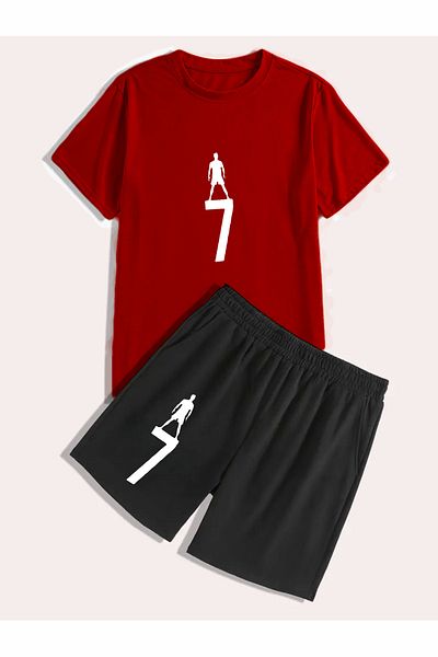 PENTHİLUS Unisex Size 7 Printed Shorts and T-Shirt Set