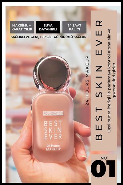 BİYUTREND Intense Concealer Foundation - Best Skin Ever 24Hours Makeup Foundation - Cover Foundation