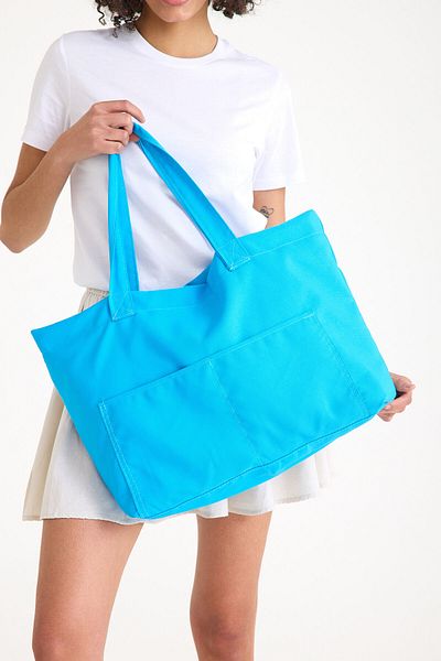 Hedwig Design Geantă de umăr cu căptușeală colorată premium pentru femei / Geantă de plajă / Geantă de mână casual (4 buzunare)