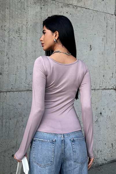 Bipantolon Dámská světle fialová halenka s princeznovým límečkem