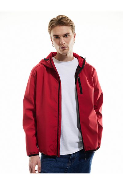Koton Long Sleeve Slim Fit Hooded Seasonal Jacket with Zipper Pocket