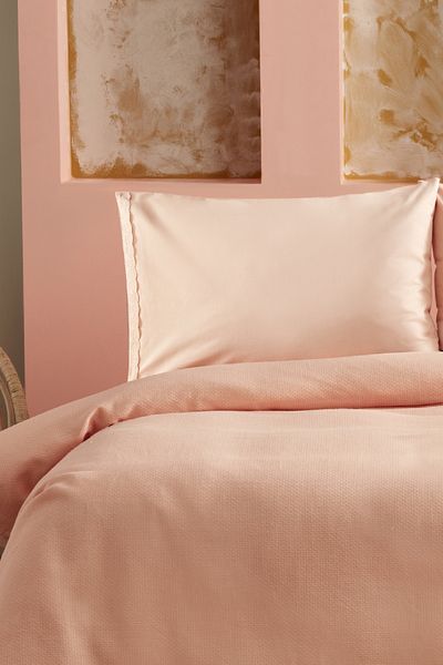 Karaca Home Alia Double Salmon Pique Set - 100% Cotton Scalloped