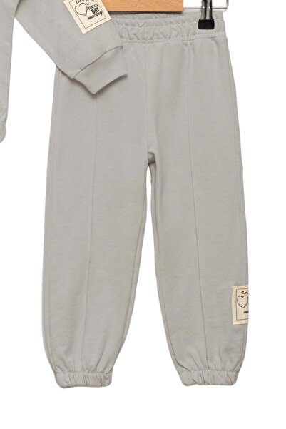 Divonette Girl's 100% Cotton Elastic Detailed Tracksuit Set - Children's Clothing