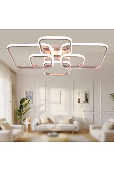TT AYDINLATMA Tt500-6-Fsr-White Light Tt Lighting French Yellow Coating (White Light) Plofonyer 6 Led Chandelier