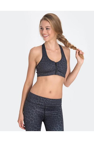 Vie Active Lori Black Leopard Sports Bra