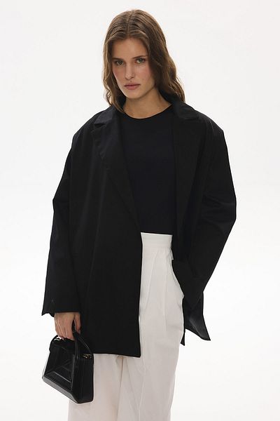 Hooopstore Oversize μαύρο σακάκι με σχισμή στο πλάι