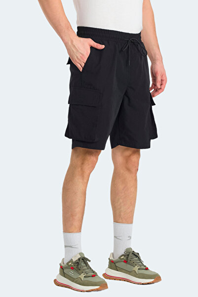 Slazenger RODYA Erkek Cepli Kargo Siyah Şort