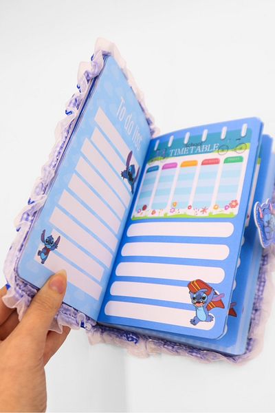 EFBUTİK Blue Stitch Checkered Magnet Cover Notebook
