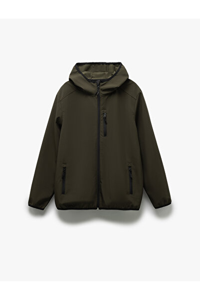 Koton Fermuarlı Cepli Uzun Kollu Slim Fit Kapşonlu Mevsimlik Ceket