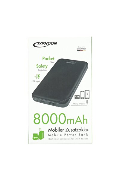 Genel Markalar Typhoon Powerbank Taşınabilir Şarjları 8000mAh Mobil Ek Pil yo...