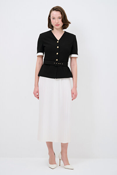 adL Pilise Detaylı Ceket Elbise