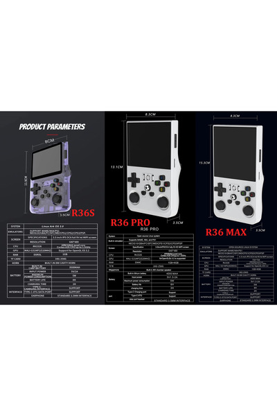 ATARI R36S Max 4inç HD Ekran El Oyun Konsol 64 Gb GTA PES Game Player Çanta 21000 Oyun