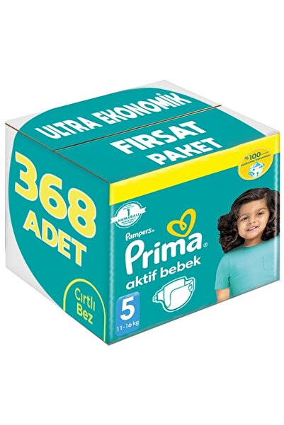 Prima Bebek Bezi Beden:5 (11-16Kg) Junior 368 Adet Ultra Ekonomik Fırsat Pk
